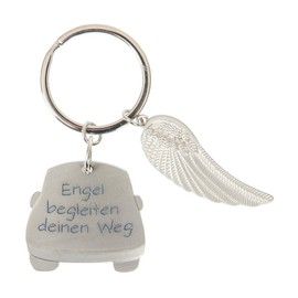Guardian Angel Car Keyring with Inscription - ‘Angels Accompany Your Way’