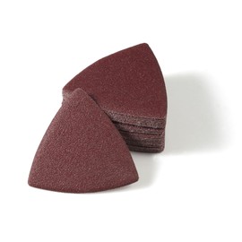 LEONTOOL 30 Pcs 3-1/8 Inch (80mm) Triangular Hook & Loop Oscillating Multitool Sanding Pads Triangle Sanding Pads 80 Grit No Hole Triangle Sandpaper Detail Sander Sandpaper for Wood Metal Polishing