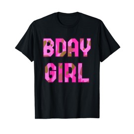 Camouflage Hunter Bday Girl Pink Camo Huntress Birthday T-Shirt
