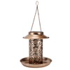 Solar Bird Feeder Solar Powered Garden Light Portable Hanging Hollow