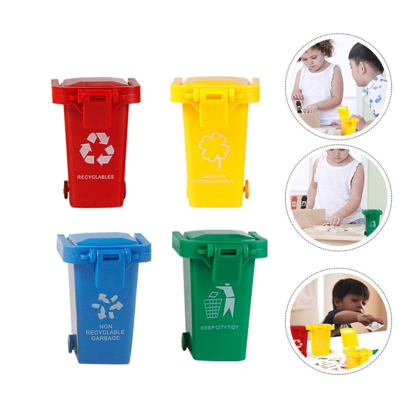 Happyyami Garbage Bin Garbage Bin Trash Can : 4pcs Vehicles