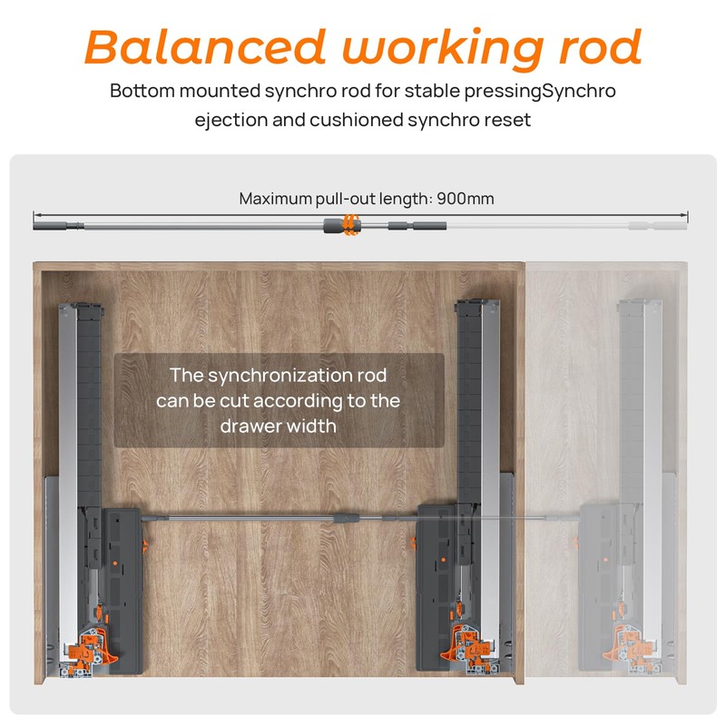 PHWALK 18 Inch Drawer Slides Soft Close Push to Open,