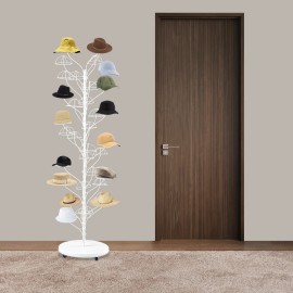 Unbranded Rolling 35-Hanger Metal Hat Rack Hat Display Stand Shop Mall Cap Wig Holder Tree
