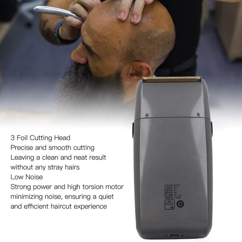 Electric Hair Clipper Rechargeable 3 Foil Head Powerful LED Display