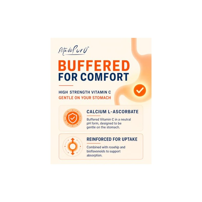 Buffered Vitamin C 1000 mg, 100 Tablets, Estado Puro