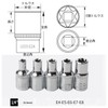 LSLANSOON 14 Pcs E Shape Torx Socket Set Star Shape