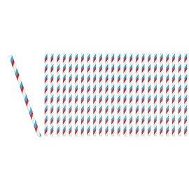 ELEGANI Drinkware Picks, Stirrers, Straws for Parties and Events; Patriotic Red, White & Blue Paper Straws (4X Pack of 24ct Each)