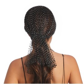 Mesh Rhinestone Head Scarf Glitter Hairbands Headwrap Stretchy Sparkly Bandana Hair Scarves Nightclub Headscarfs 1920s Disco Party Favor Diamond Crystal Headpiece Hair Accessories for Women