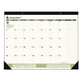 AT-A-GLANCE Monthly Desk Pad, 12-Months from Jan-Dec, 22 x 17 Inches, Green/Cream (AAGSK32G00)
