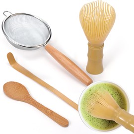 BABORUI Resin Matcha Whisk Set - Easy to Clean Silicone Matcha Whisk for Perfect Stirring, Matcha Whisk Set Includes Matcha Whisk, Scoop, Tea Spoon and Matcha Sifter