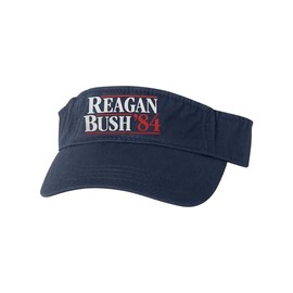 Go All Out One Size Navy Visor Reagan Bush 84 Embroidered Visor Dad Hat