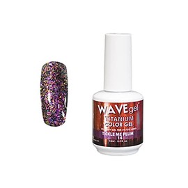 WAVEGEL Glitter Nail Gel Polish - Titanium Collection - #14 Tickle Me Plum I 0.5 Oz
