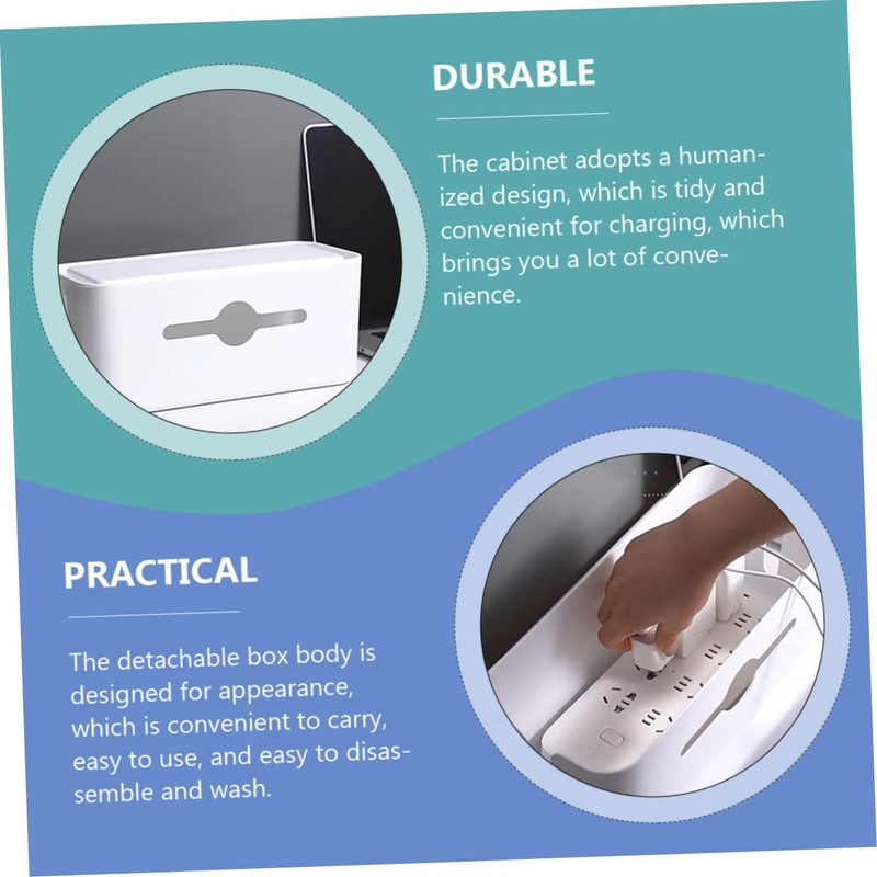 LABRIMP Cable Management Box Charging Cable Organizer Container for Desk