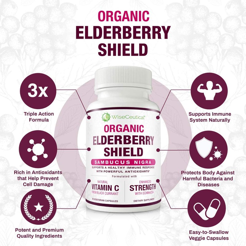 Max Strength USDA Organic Black Elderberry, Black Currant Extract &