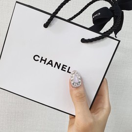 Powder Chain Ball Stone Handmade Nail Tip - Oval / 파우더 체인볼 스톤 수제네일팁 - 오벌