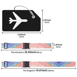 ZOUIQSS 2 Pack Adjustable Luggage Straps,Heavy Duty Suitcase Belts,Luggage Tag Travel Packing Straps with Quick Release Buckle(Color Space)