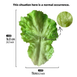 CNEZOMP Display Prop, 5PCS Artificial Lettuce Leaves Single Piece Food Model, 6.2x4.3 inches, PVC, for Home Kitchen Shop Decor PVC Plastic Green Vegetable Salad Simulation Realistic
