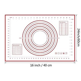 Tapete de Silicona para Amasar, Antiadherente (60 x 40 cm) Alfombrilla Hornear de Silicona para Repostería, Hornear, Pastelería, Resistente al Calor, Fácil de Limpiar, Reutilizable Baking Mat Grande