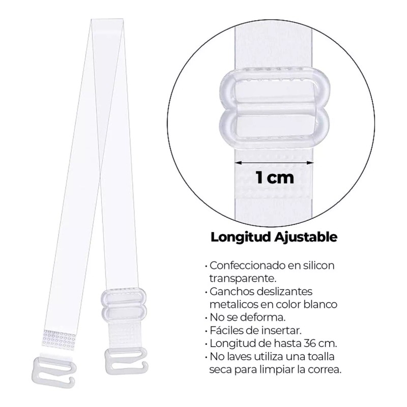 Jands Tirantes Transparentes Ajustables Para Brasier Dos Pares