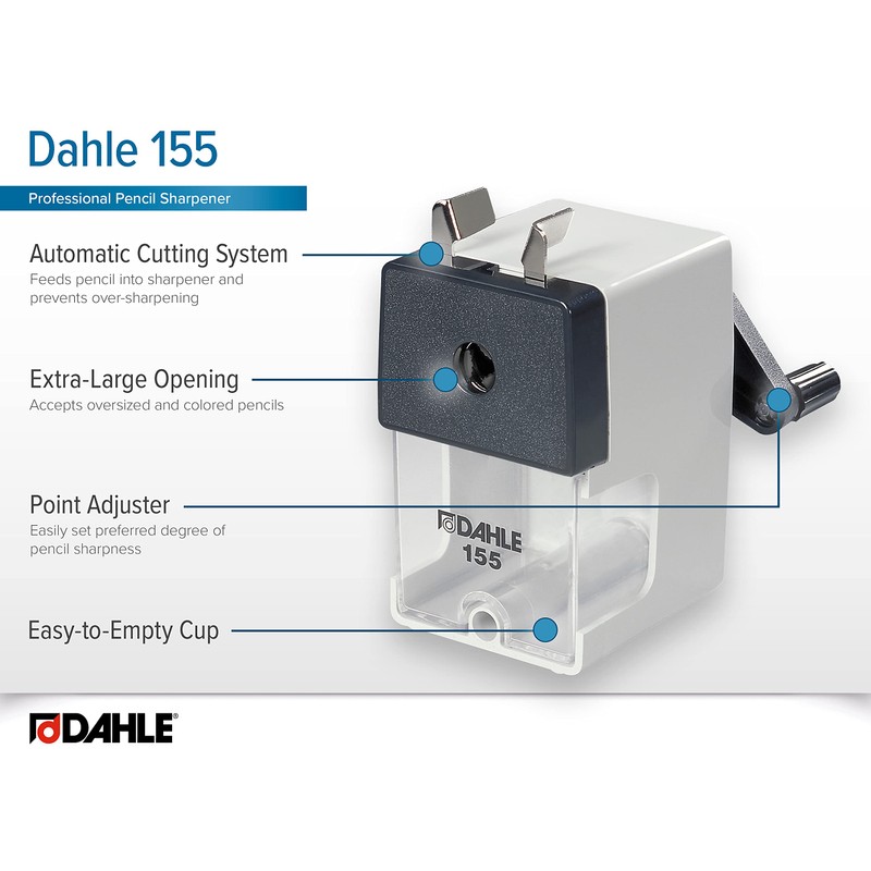 Dahle 155 Professional Pencil Sharpener w/Point Adjuster & Automatic Cutting