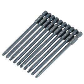 10pcs S2 Steel Cross Head PH2 Screwdriver Bits Set 1/4inch Hex Shank 100mm
