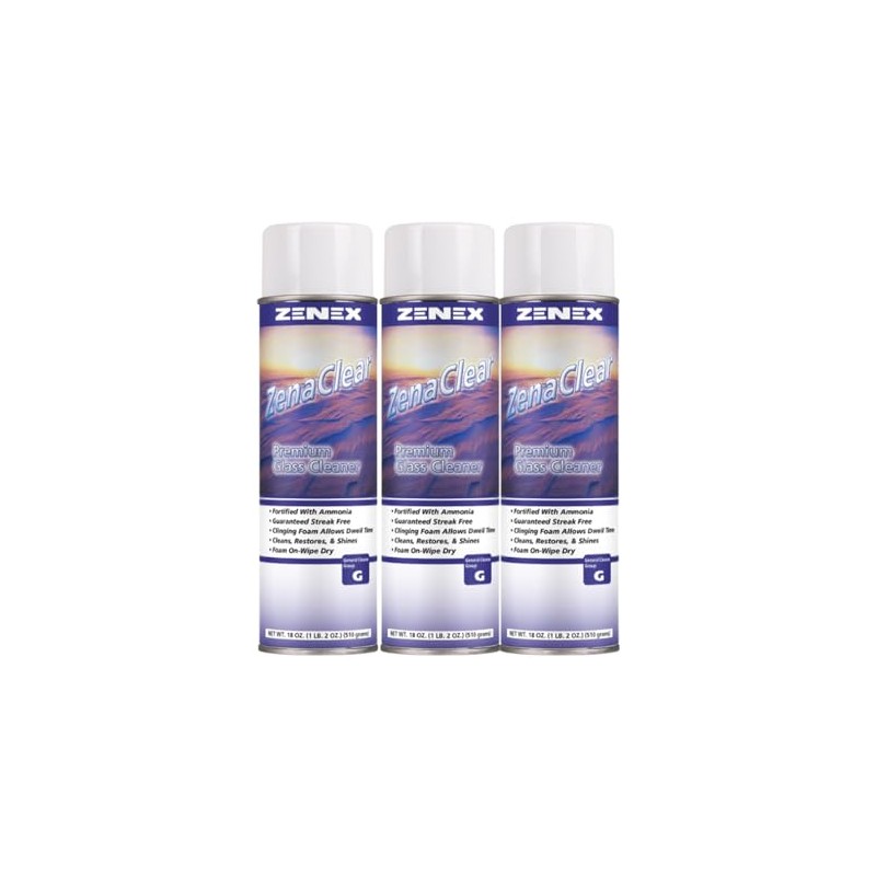 Zenex ZenaClear Ammoniated Glass Cleaner net 18 oz.. 3 count