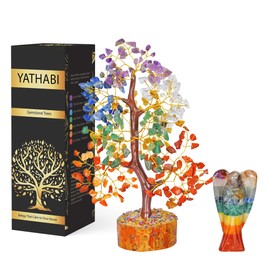 YATHABI 7 Chakra Crystal Tree of Life - Gemstone Money Tree - Stones and Crystals - Feng Shui - Home Decor - Meditation Accessories