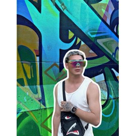 FEISEDY Sunglasses Mens Polarized Women Oversized Flat Top Square Cycling Fishing Golf Hiking Vintage Sun Glasses B2367