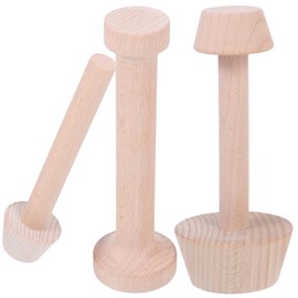 HCJspring Wooden Tart Tamper Tool, Wooden Egg Tart Mold Set (3Pcs), Double Side Pie Pastry Dough Tamper Egg Tarts Pan Mold DIY Tool for baking mini-pies cookie tassies pastry Cheesecakes