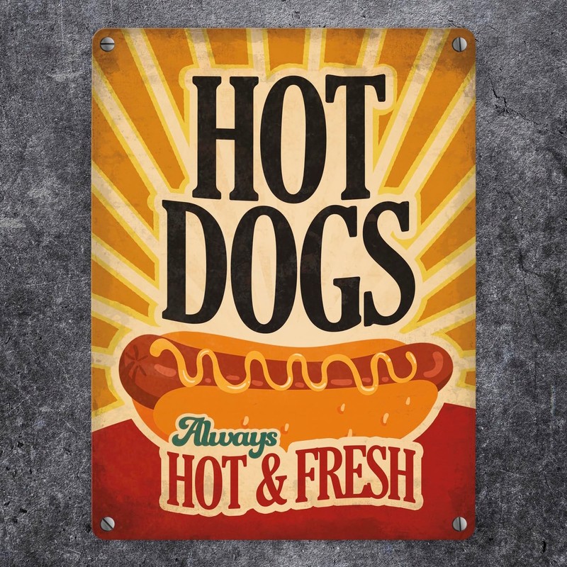 trendaffe - Metal Sign with American Diner Classics - Hot