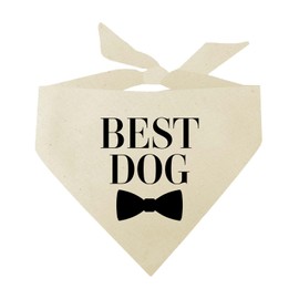 Best Dog Best Man Bridal Party Wedding Dog Bandana (Natural, OS 932)