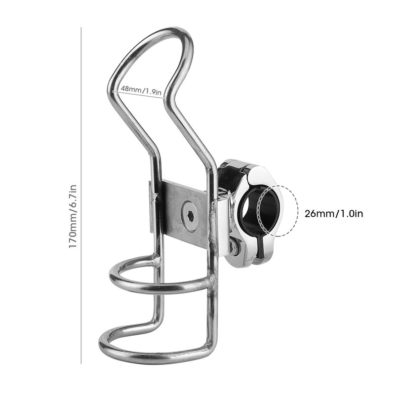 Fishing Rod Rack Stainless Steel Rail Mount Pole Bracket Support