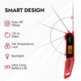BALDR Meat Thermometer Digital, Fast Instant Read Food Thermometer for Kitchen Cooking, BBQ, Grilling, Baking, Oil Deep Frying and Candy.