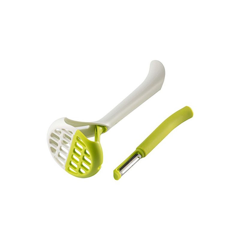 Hutzler Peel 'N Mash Potato Masher, one size, Green