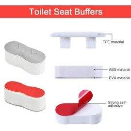 8PCS Toilet Seat Bumpers Universal Cover Lifter Gasket Toilet Lid Seat Buffer Spacers with Strong Adhesive for Toilet Cover Adhesive(White) 4.5 x 1.7 x 2 cm