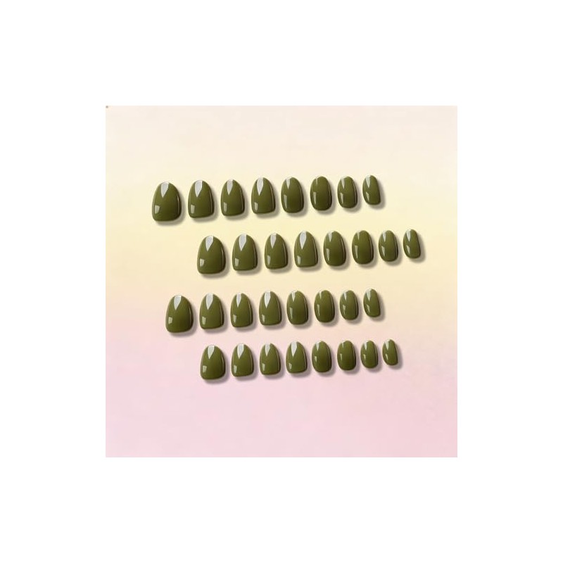SXVME Uñas postizas cortas de gel suave, 32 piezas, 16