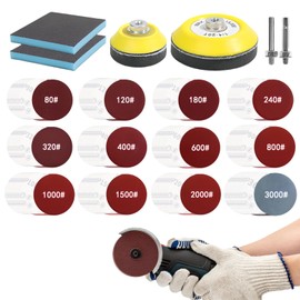 Pack of 120 Sanding Discs Pad Kit, Sandpaper Velcro, Sanding Discs Set, Sanding Discs for Angle Grinders and Drill Sanders, 3 Inch Roll Lock Sandpaper, for Polished Car Metal Wood