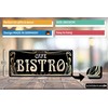 schilderkreis24 - "Café Bistro" - Tin Sign 28 x 12
