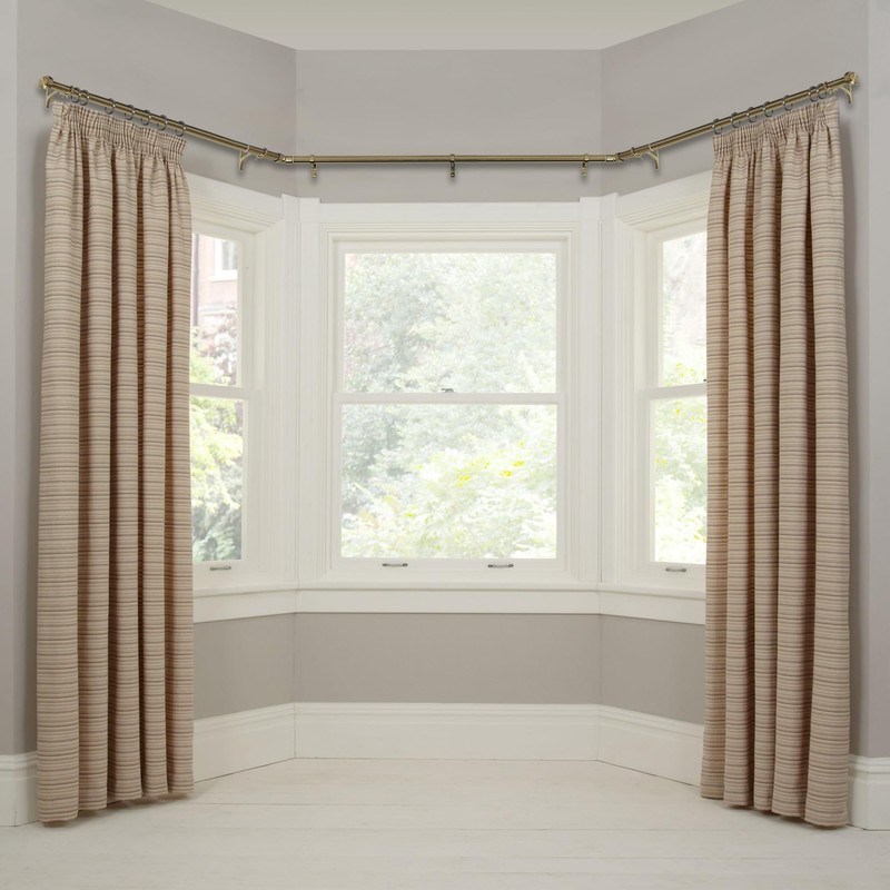 Mayrhyme Antique Bronze Bay Window Curtain Rods with Aluminum End