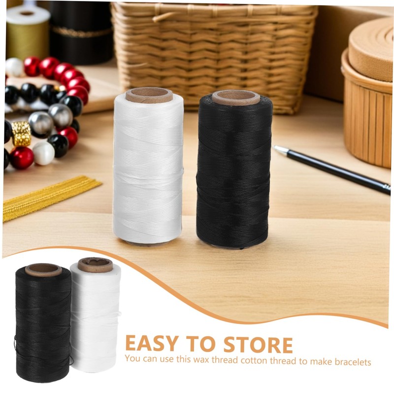jojofuny 2pcs Stitching Thread: Waxed Polyester Cord for Leather Sewing