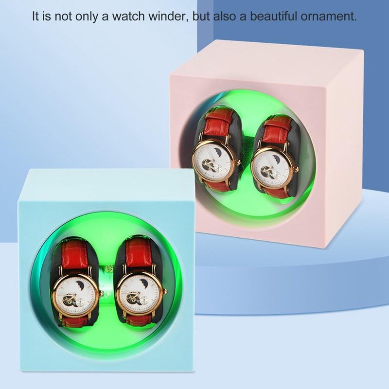 Double Automatic Watch Winder USB Battery Powered 2 Speeds Adjustable