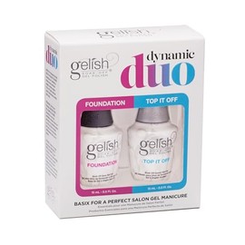 Gelish Dynamic Duo - Foundation Base & Top It Off Sealer Gel Set, Long-lasting, High-Shine Finish for Gel Manicures, Cures Fast in LED/UV Light, No Chips, Soak-Off, 15mL Each.