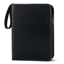 Card Scrapbook for Cards, Trading Card Album with Zip, 400 Card Capacity, PU Leather, Waterproof, 4-Pocket Design, Durable Collector Folder for Collectors