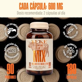Mezcla Integral a Base de Órganos Res 100% Orgánico Libre Pastoreo MIX YEKE | 180 Cápsulas, Magnesio, Vit C, Complejo B, Proteínas, Aminoácidos y Pépt