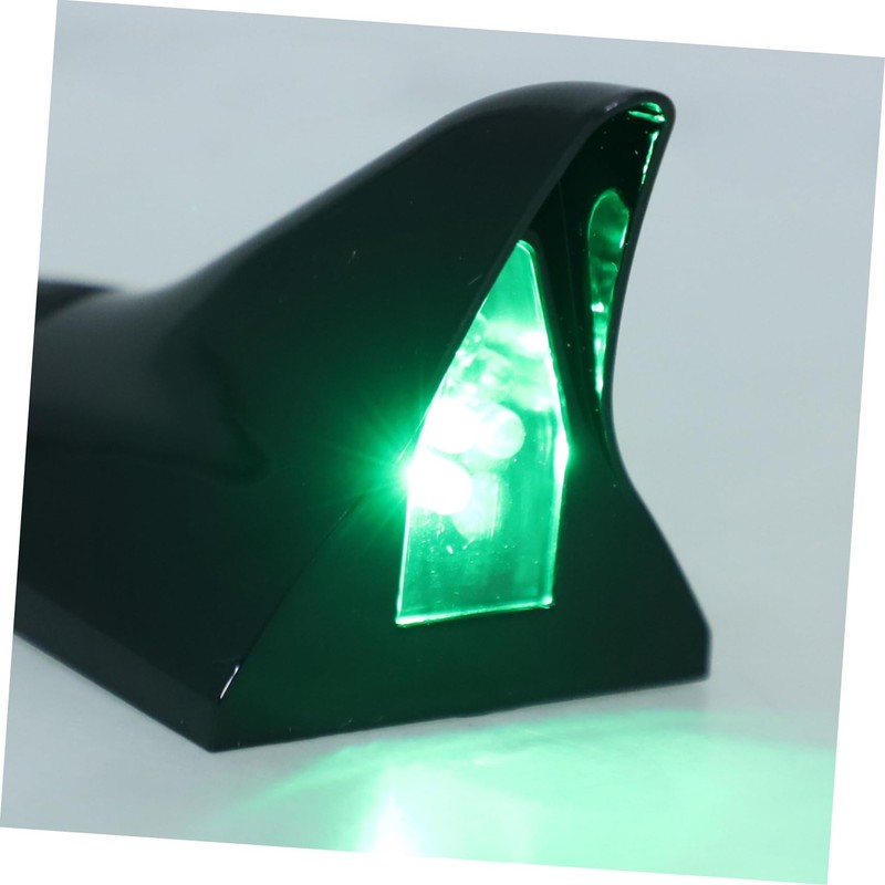 SOLUSTRE 1set Car Fin Antenna Cover Led Warning Lights Solar-Powered