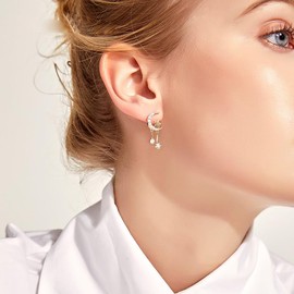 Sun Moon Earrings for Women Star Dangle Drop Earrings Crescent Moon Earrings for Girls Bohemian Jewelry Earrings Gifts Sliver