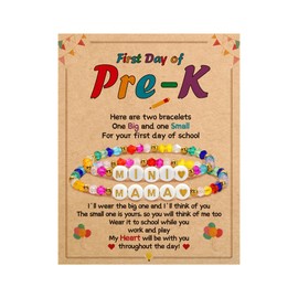 BAYLAY First Day of Preschool Bracelet Gifts - Colorful Beaded Bracelets Mommy and Me Bracelet Back to School Gifts Stuff Supplies Mother and Daughter Bracelets
