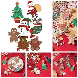 70 Pcs Christmas Lollipop Paper Cards, Candy Chocolate Wrapping Supplies Cartoon DIY Santa Snowman Boots Elk Lollipop Christmas Card for Christmas Party Decorations (7 Style)