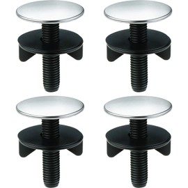 WILLBOND 4 Pieces Kitchen Sink Hole Cover Faucet Cap Kitchen Sink Tap Hole Plate Stopper Cover Blanking Metal Plug(Black,Stainless Steel)