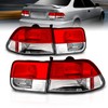 AmeriLite For 1996-2000 Honda Civic Coupe Crystal Clear Red Replacement